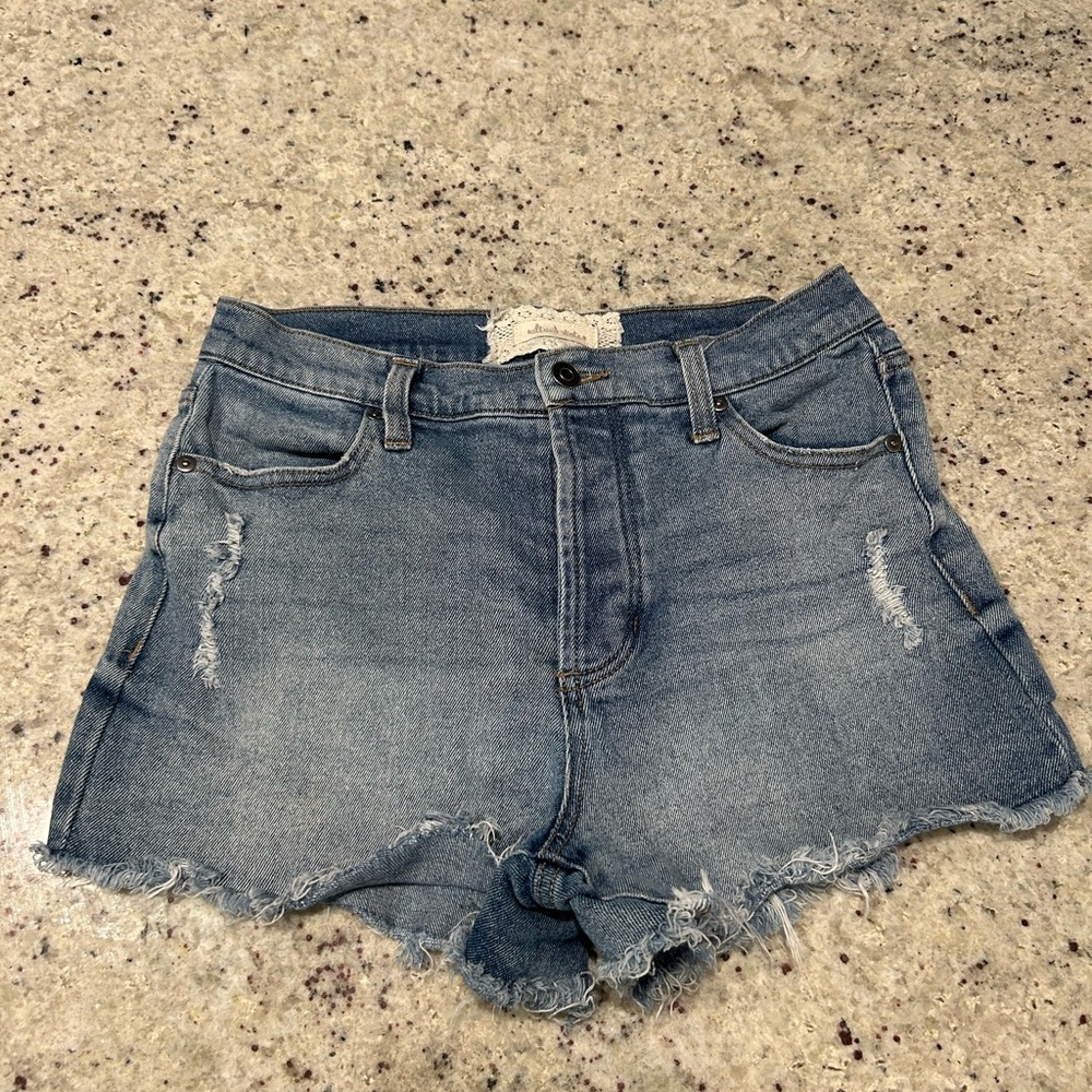 Altar'd State Distressed Blue Jean Shorts